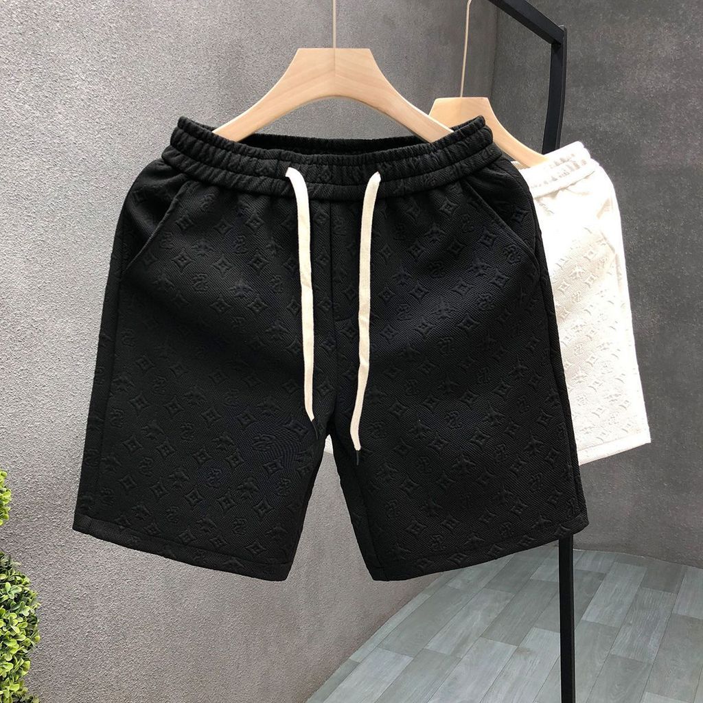 Quần short thể thao nam màu trơn có thắt lưng