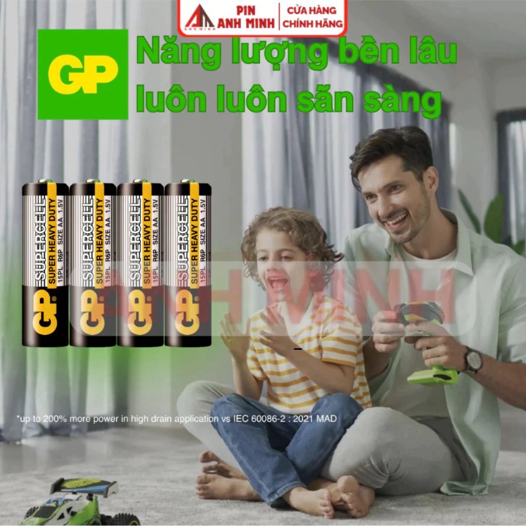 Pin Tiểu 1.5V AA GP Super Heavy Duty - Hộp 40 viên pin 2A cao cấp dùng cho micro, đồng hồ, đồ chơi