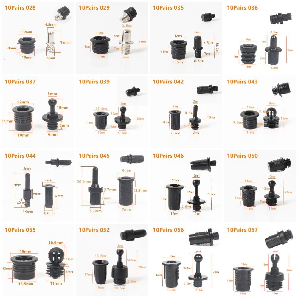 STABFOAM 10 Cặp Loa Nướng Chốt Bộ, Khóa Loa Âm Thanh Bằng Nhựa DIY, Vít Kẹp Bóng Ổ Cắm Loại Pin Nút Chụp Bộ Phần / Bộ Cho Loa