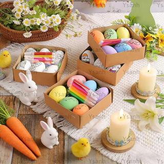 YSANH 6 Trứng Vẽ Tay DIY Phục Sinh, Tô Màu Thủ Công Với Bút Sơn Trứng Phục Sinh, Sáng Tạo DIY Hoạt Hình Đa Năng Tranh Đầy Màu Sắc Trứng Phục Sinh Cảnh Trang Trí