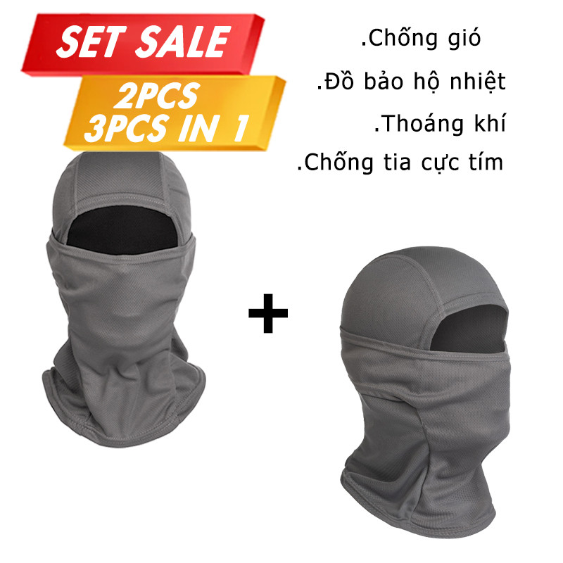 Mũ Balaclava nam chất liệu mịn như lụa, chống bụi và tia UV, phù hợp đi xe đạp và câu cá