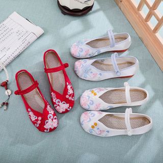 Qirong Sản Phẩm Mới Giày Vải Truyền Thống Cổ Hanfu Giày Thạch Đế Phong Cách Dân Tộc Thêu