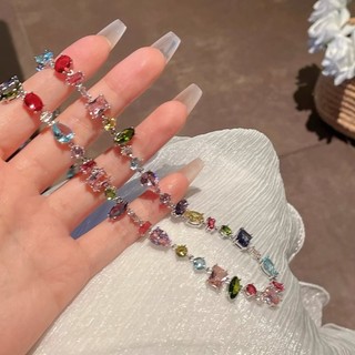 Vòng cổ zircon cầu vồng pha lê ngọt ngào cho người phụ nữ và cô gái
