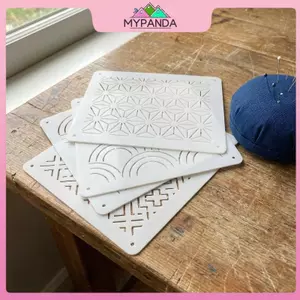 MYPANDA Thủ công mỹ nghệ Sashiko Thêu Stencils DIY Quilting Bản mẫu Bộ dụng cụ may vá có thể tái sử dụng cho đồ thủ công chắp vá vải.