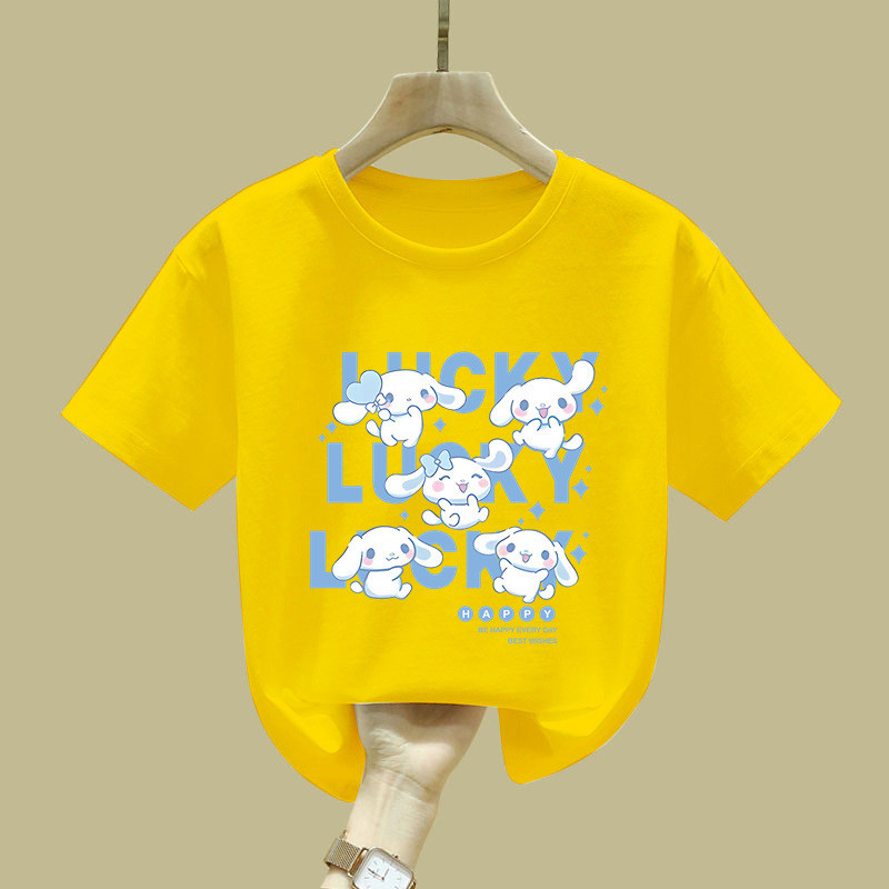 Dễ Thương Cinnamoroll May Mắn In Hình Áo Sơ Mi Tay Ngắn Tee Hợp Thời Trang Phong Cách Kawaii Cho Tất Cả