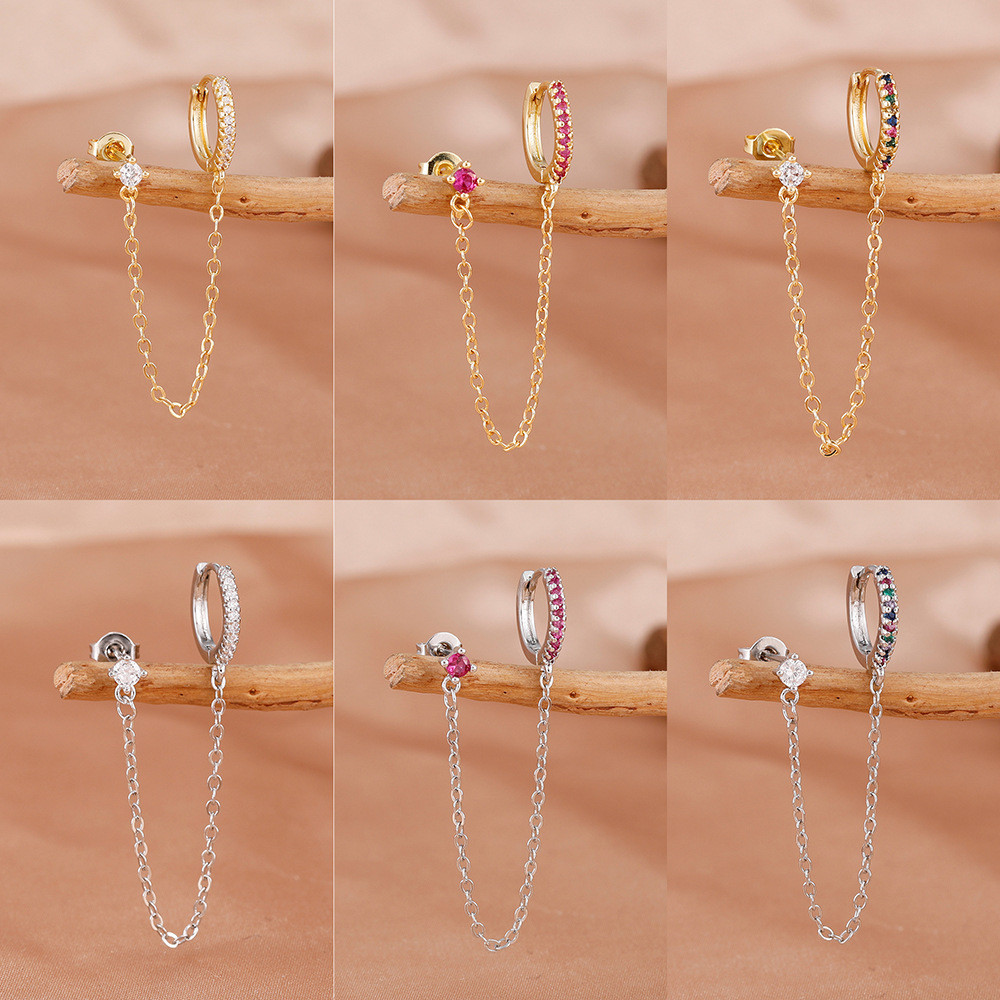 Dây chuyền và bông tai zircon cá tính, sang trọng