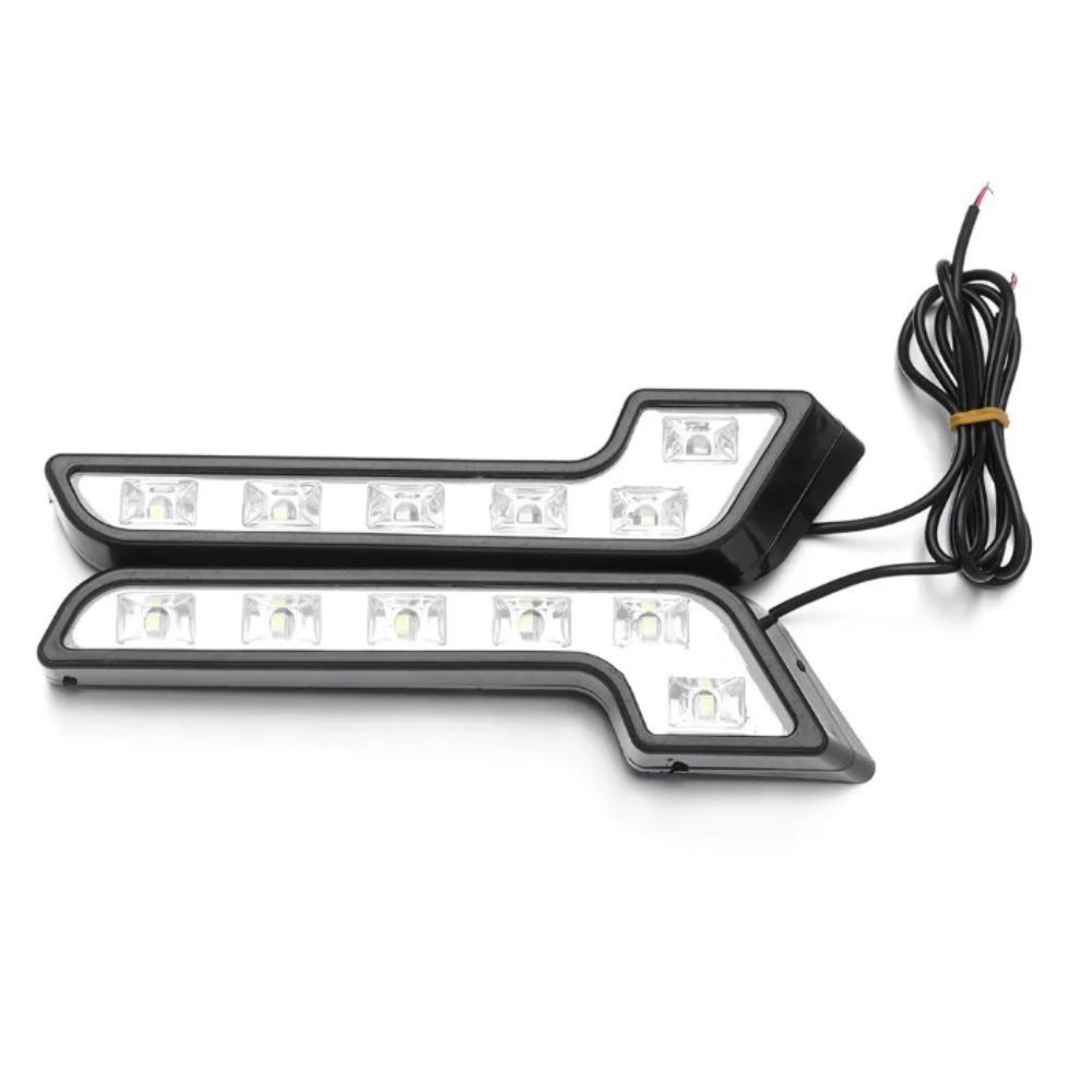 Đèn chạy ban ngày DOAOV78N, Đèn lái xe hình chữ L 12V 6 LED thay thế Đèn sương mù siêu sáng chống nước siêu sáng lái xe
