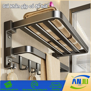 Giá Khăn Tắm Chân Không Có Thể Gập Lại, Không Cần Khoan, Giá Lưu Trữ Phòng Tắm Vệ Sinh 50/60 Cm