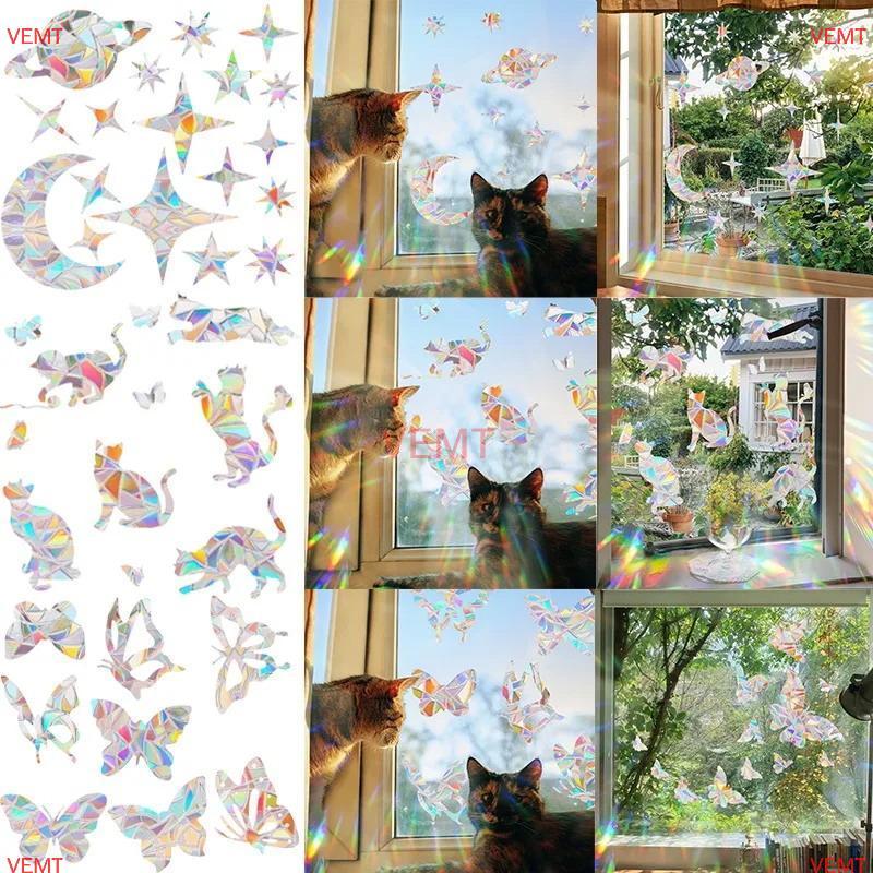 [VG] Rainbow Maker Sun Catcher Wall Stiers Cat Bird Star Mushroom Moon Sun DIY Window Glass Tĩnh điện Lăng kính Stier MỚI