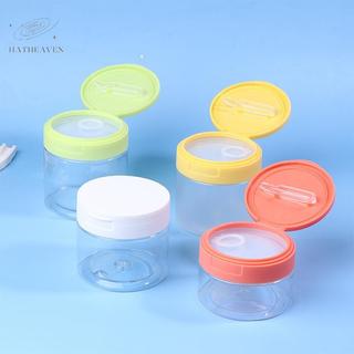 [hatheaven] Bình tẩy trang 200-350ml kèm nhíp Hộp đựng trong suốt tròn Chai rỗng Miệng rộng nắp chai Bảo quản Kem dưỡng da đẹp