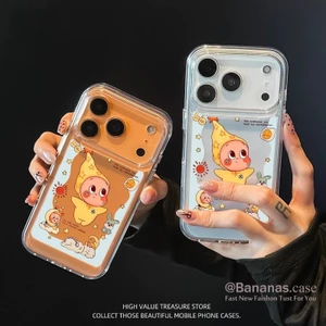 Dễ Thương Ngôi Sao Vàng Trong Suốt Cặp Đôi Ốp Lưng Điện Thoại iPhone 17 16 15 14 13 12 11 Pro Max X XS XR 7 8 Plus SE2020