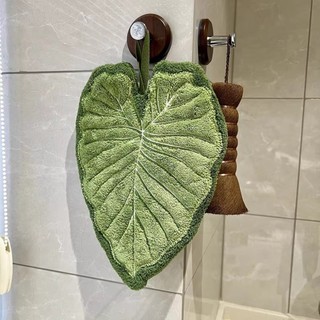 Khăn tay ROLY, Khăn tay nhà bếp thấm nước dày, Treo chất lượng cao Lá hoạt hình Nhung san hô Vải lau nhà bếp