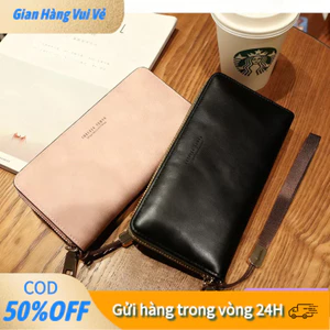 【48h】Ví da trơn bóng dạng dài dành cho phụ nữ, kết cấu bền đẹp, là món phụ kiện thiết yếu tôn lên vẻ quý phái cho người