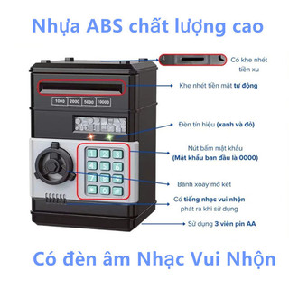 【BabyJoy】Két sắt nhựa ABS điện tử mini, thiết kế ống heo dễ thương có mật khẩu,Bền bỉ và chống rơi vỡ