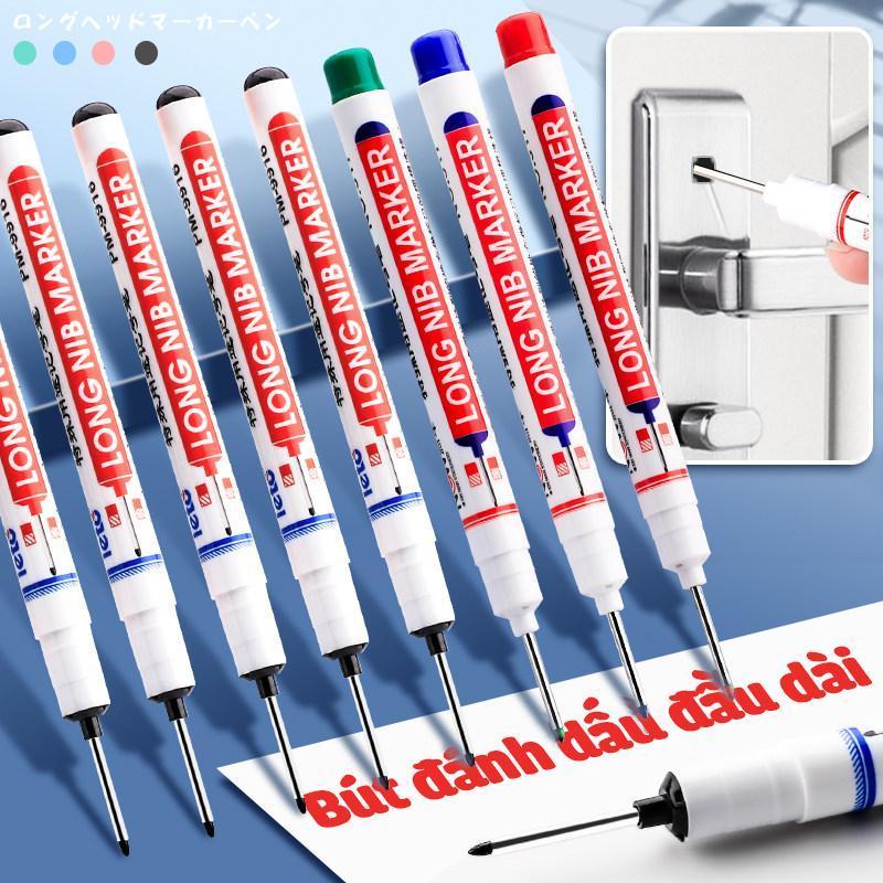 Bút đánh dấu lỗ sâu 20mm đầu ngòi dài gọn nhẹ, dụng cụ đa chức năng, mực đen/đỏ/xanh lên màu chuẩn