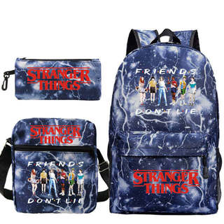 Phim Truyền Hình Mỹ Hàng Hóa Stranger Things Ba Lô Hợp Thời Trang Học Sinh Schoolbag Túi Đeo Vai Hộp Đựng Bút Chì Bộ Ba Mảnh 003