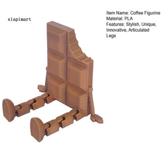 {xiapimart} Trang trí theo chủ đề hạt cà phê chân dài Trang trí cốc cà phê in 3d – Moka Pot Mug Coffee Bean Chocolate với chân khớp nối Văn phòng vui nhộn cho Coff