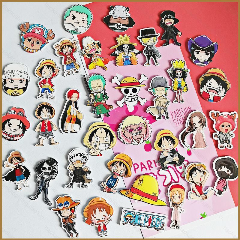 Huy hiệu pin dễ thương Luffy và Chopper từ bộ truyện One Piece, dạng trâm hai lớp acrylic, phù hợp cho học sinh