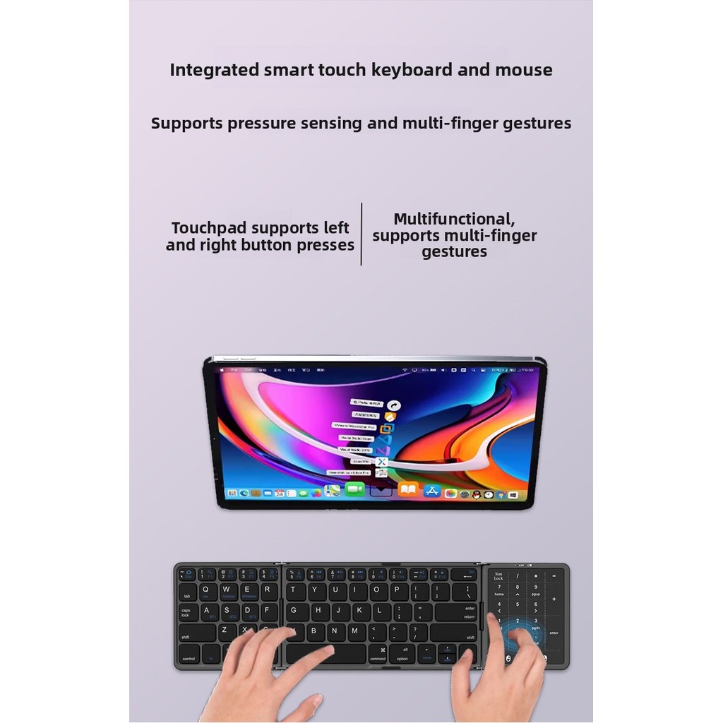 Bàn phím Bluetooth không dây ba lần Siêu mỏng Thích hợp cho điện thoại di động Máy tính bảng ipad Máy tính ba-S