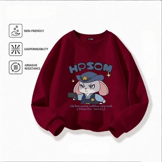 Áo nỉ in hình Zootopia dễ thương dành cho bé trai, cổ tròn mỏng, kiểu dáng giản dị và thoải mái.