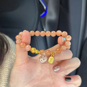 Fortune Bầu Giả Sunstone Vòng Tay Ánh Sáng Mới Sang Trọng Niche Cảm Giác Cao Cấp May Mắn Hạt Pha Lê Vòng Tay