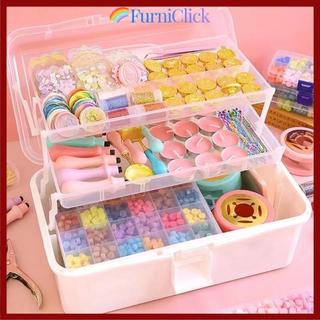 [Giao hàng từ Việt Nam] Dụng cụ sắp xếp kẹp tóc trang điểm FURNICLICK, Hộp lưu trữ có thể gập lại dung tích lớn, Dụng cụ sắp xếp trang sức di động đa chức năng 2 / 3 lớp Hộ gia đình