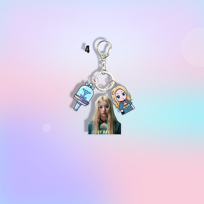 Kpop Idol ILLIT Periphery New Style Keychain Backpack Pendant Keychain YUNAH MINJU MOKA IROHA WONHEE