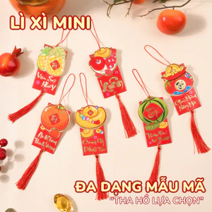 Bao lì xì treo cây trang trí Tết - Combo 12 dây liễng, mẫu mã đa dạng đẹp mắt, kích thước mini tiện lợi