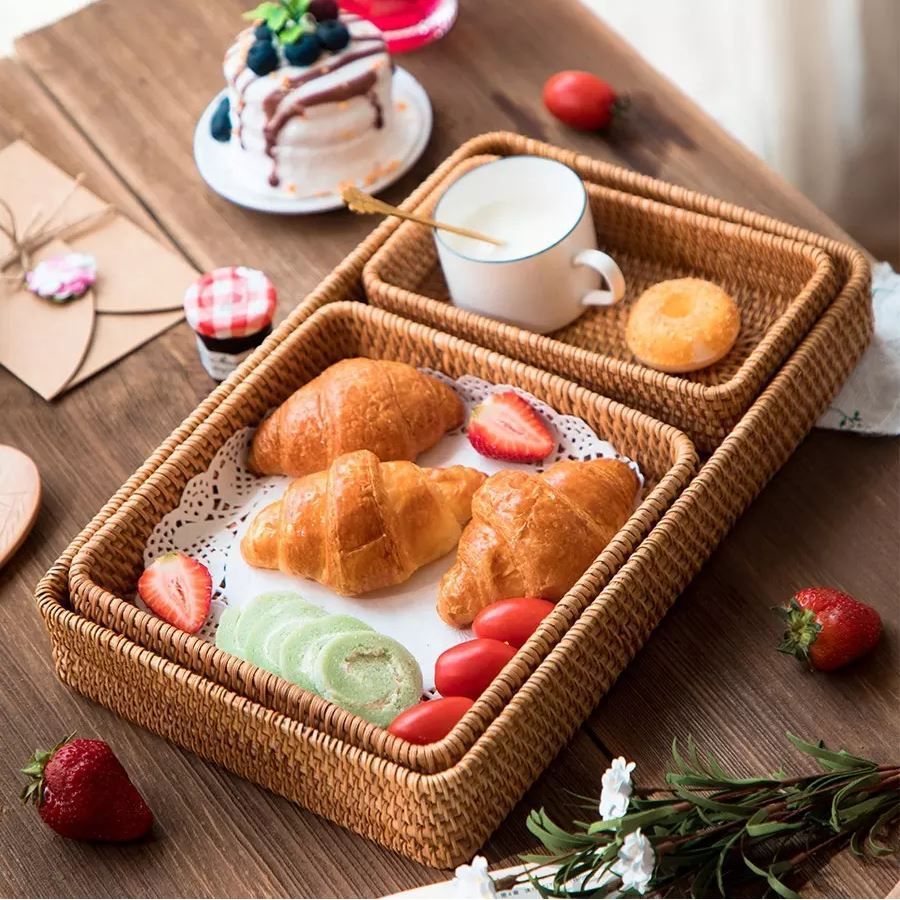 Khay Mây Tre Đan 3 Món – Decor Nhà Cửa