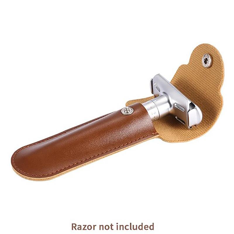 Newsmallbrains Razor Case Du Lịch Dao Cạo Giá Đỡ Dành Cho Hướng Dẫn Sử Dụng Hai Cạnh An Toàn Dao Cạo Da Di Động Hộp Đựng Du Lịch NSB