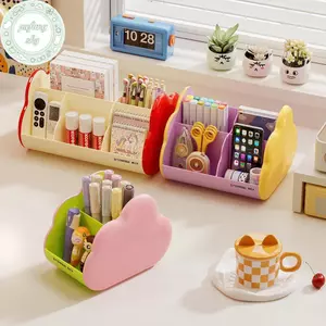 PUSKY Di Động Nhựa Để Bàn Hộp Bảo Quản Bàn Học Sinh Văn Phòng Phẩm Phân Loại Lưu Trữ Ra Trang Điểm Hộp Bảo Quản VN