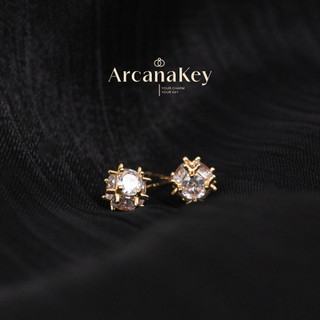 Bông tai 3D sáng bóng, bề mặt lấp lánh - Phù hợp mọi lúc, từ công sở đếnparty [ArcanaKey]
