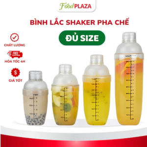 Bình Lắc Shaker Nhựa Trong Suốt – Dung Tích 350ml 530ml 700ml, 1000ml Pha Chế Tiện Lợi