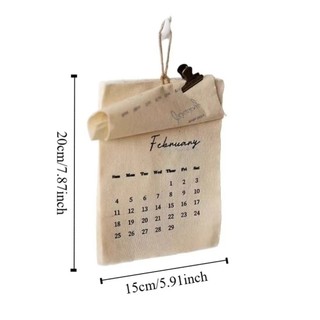 EARTHLYCO 2026 Lịch Treo Tường, DIY Trang Trí Vải Lịch Tiếng Anh, Retro Có Thể Tái Sử Dụng 12 Tháng Lịch Hàng Tháng Posing Prop