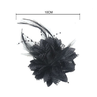 Phụ Nữ Tóc Lưới Hoa Lông Vũ Hạt Corsage Trâm Cài Cô Dâu Barrettes