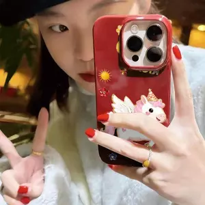 Angel Pony cho trường hợp điện thoại 17 16pro iPhone 15 Jelly Case 14 13pro11 Bề mặt sáng