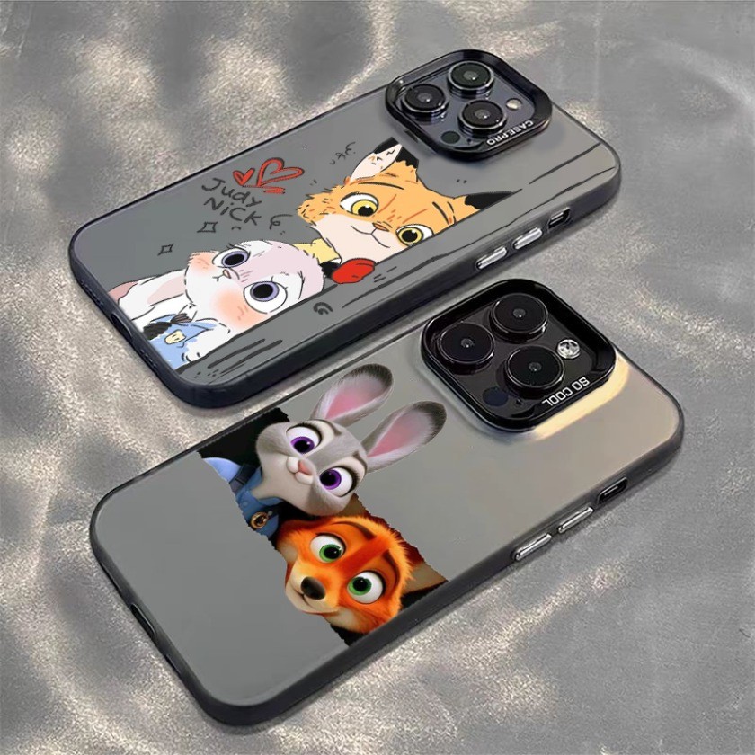 Dành Cho OPPO Reno 14 12 13 Pro 13F 12F 8 6 5 4 Pro 6 7 8 Lite 7Z 8Z Judy Nick Cặp Đôi Hoạt Hình Mờ Chống Sốc Ốp Lưng Điện Thoại