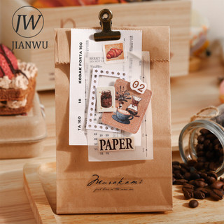 JIANWU Ấm Trà Nhẹ Nhàng Prelude Series Vintage Bánh Cà Phê Phong Cảnh Chất Liệu Cắt Băng Sáng Tạo DIY Tạp Chí Văn Phòng Phẩm