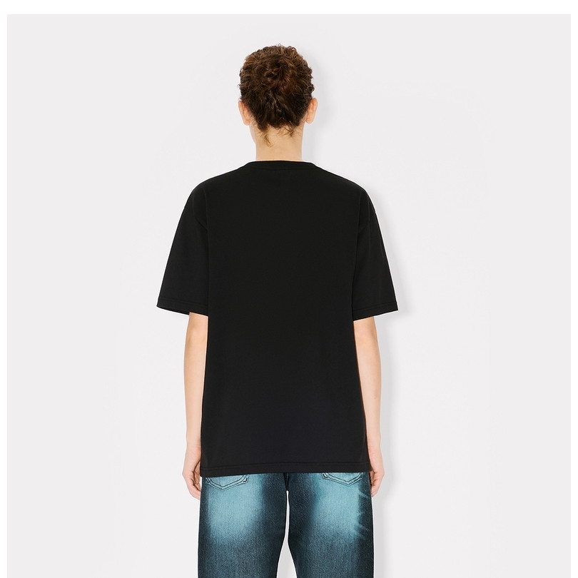 XS-3XL Phong Cách Tự Do Cao Cấp Áo Sơ Mi KENIZO Haitang Hoa Cổ Điển In Hình 100% Cotton Cổ Tròn Áo Thun Unisex