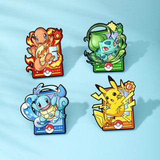 4 Cái / bộ Hoạt Hình Pokémon Anime Huy Hiệu Kim Loại Ve Áo Pin Dây Thắt Lưng Dây Buộc Trang Trí Trâm Cài