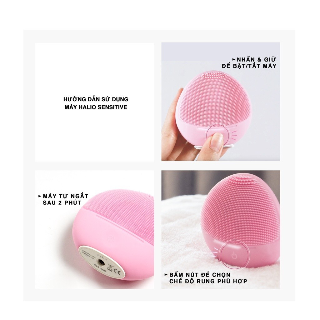 [KOL/KOC] Máy rửa mặt Halio Sensitive Facial Cleansing & Massaging Device - Bảo hành chính hãng 24 tháng