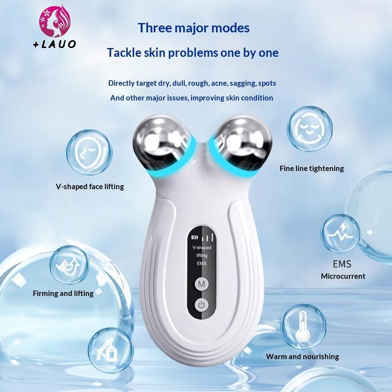Máy mát xa mặt Microcurrent Springevenstar có đầu kim loại kép Thiết bị mặt EMS để chăm sóc da và sử dụng đường viền tại nhà hoặc Salon Springevenstar