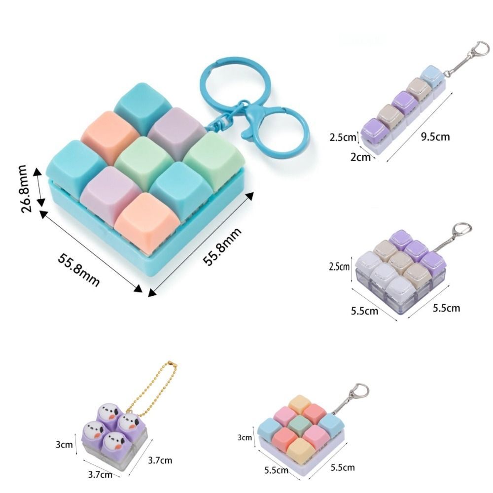 Móc khóa trò chơi bàn phím BAMBOOB, Chống căng thẳng ngón tay Giảm căng thẳng 9 bàn phím Đồ chơi chìa khóa, Fidget Giải nén nút DIY Keycap Túi sáng tạo Mặt dây chuyền Quà tặng cho người lớn
