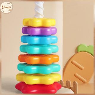 [Linwei] 1 Bộ Montessori Xoay Cầu Vồng Tháp Bé Staing Đồ Chơi Trẻ Em Phát Triển Kỹ Năng Vận Động Trò Chơi Quay Staing Đồ Chơi Quà Tặng Giáo Dục Không