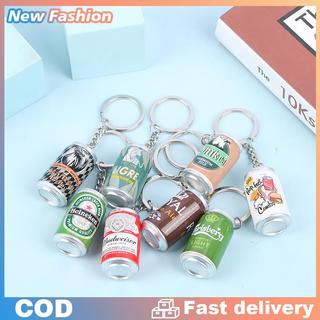 Mô phỏng đóng hộp bia Keychain cậu bé người đàn ông bia có thể Keyring đính các cặp vợ chồng mát mẻ