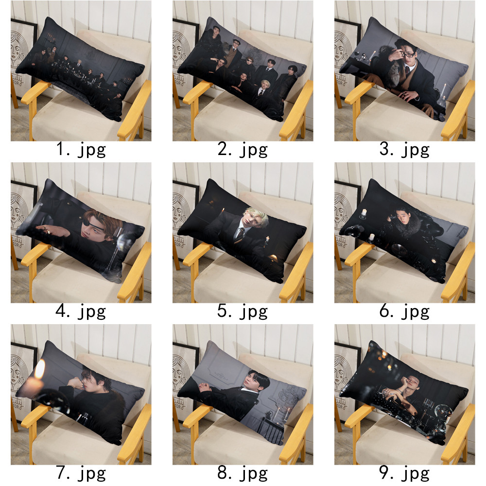 ATEEZ Vỏ Gối Polyester Hình Chữ Nhật Một Mặt, Máy Có Thể Giặt Được, Thích Hợp Để Trang Trí Phòng Khách Giường Sofa (Không Bao Gồm lõi)