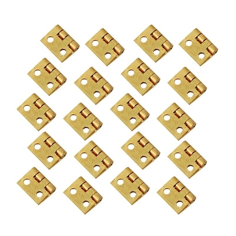 【COD】"Combo 10 bản lề cửa nhỏ gọn làm từ đồng bền đẹp, kèm theo ốc vít, phù hợp để lắp ráp hoặc sửa chữa đồ gỗ nội thất.