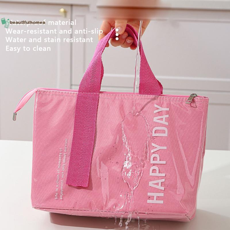 BeautifulHomeA Túi Ăn Trưa Cách Nhiệt PU Chống Thấm Nước Thời Trang Bento Pa Nhôm Lá Cắm Trại Dã Ngoại Túi Cơm Trưa VN