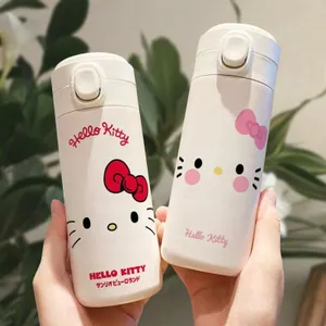 Hello Kitt Dễ Thương Biểu Hiện Mặt Cốc Cách Nhiệt Dung Tích Lớn Di Động Thép Không Gỉ Học Sinh Cốc Nước Quà Tặng Sinh Nhật