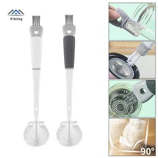 Bàn chải làm sạch bình nước ELBBKG 5 trong 1 Máy chà sàn silicon có thể tháo rời Tay cầm dài Bình sữa Ấm đun nước thủy tinh Bàn chải dụng cụ nhà bếp mới